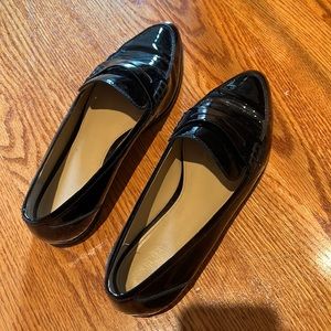 Michael Kors black patent leather loafers